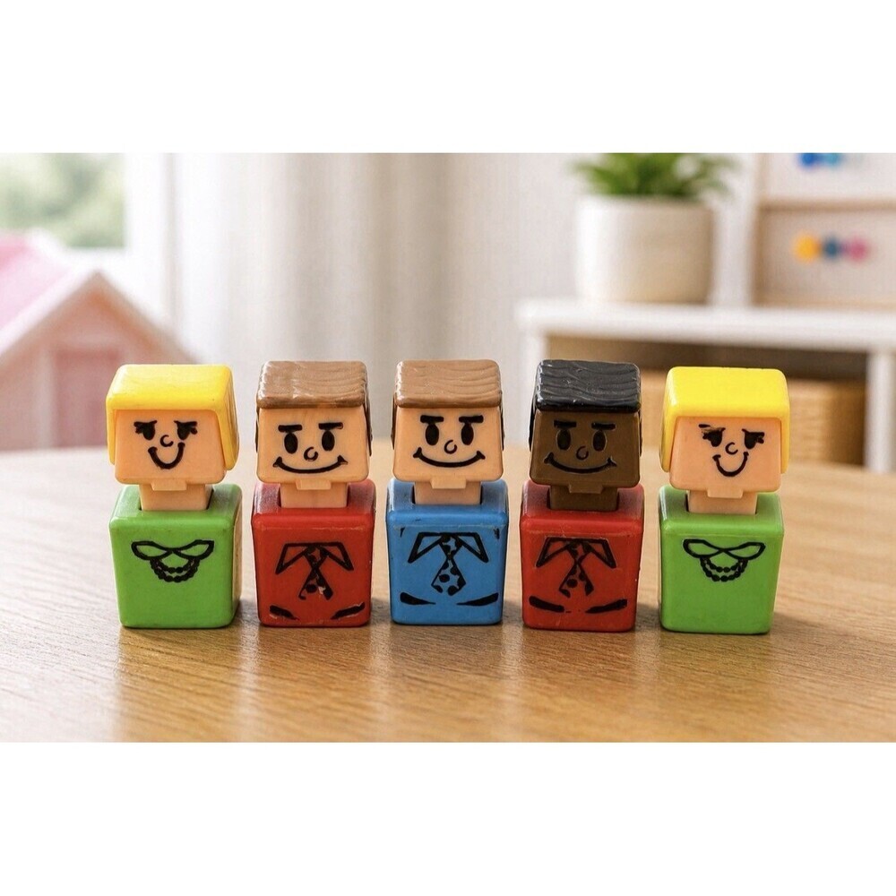 McDonalds Playskool Familiar Places Vintage Square Head Lot of 5